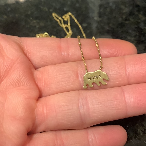 Gold Mama Bear Necklace - Picture 2 of 4